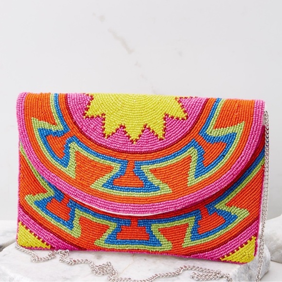 Women’s Boho Aztec Beaded Clutch/Crossbody - Picture 4 of 4